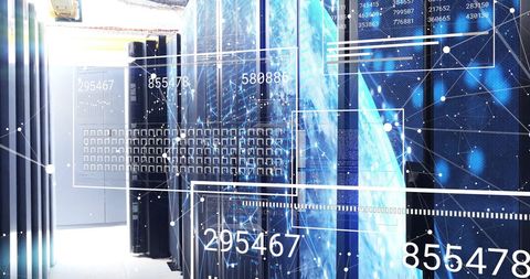 Digital Data Processing with Servers and Global Connections - Download Free Stock Images Pikwizard.com