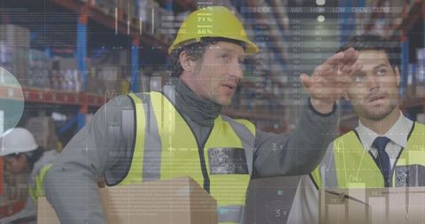 Warehouse Team Analyzing Real-Time Data for Optimized Logistics - Download Free Stock Images Pikwizard.com