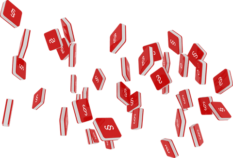 floating red tiles with stylized white s lettering on transparent background - Download Free Stock Videos Pikwizard.com