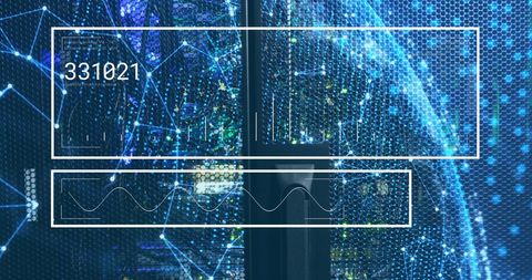 Digital Network Interface with Data Servers in Technology Hub - Download Free Stock Images Pikwizard.com