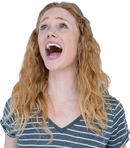 Surprised Blonde Woman With Curly Hair Isolated On Transparent Background - Download Free Stock Videos Pikwizard.com