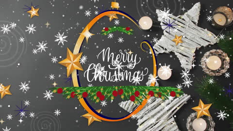 Festive Holiday Design Overlay with Stars and Snowflakes