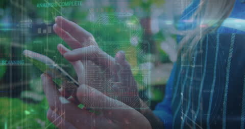 Cybersecurity Concept with Smartphone Being Used Outdoors