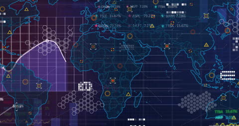 Global Financial Data Processing on Digital World Map Interface