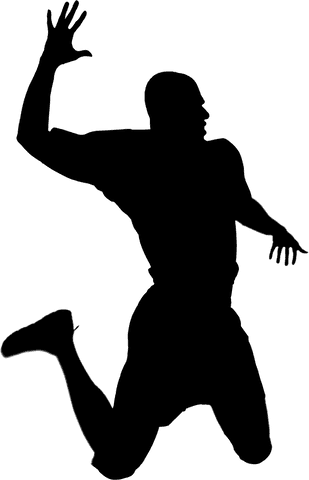 Silhouette of Male Volleyball Player on Transparent Background