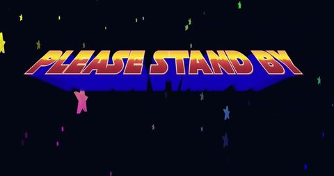 Cosmic broadcast message with floating vibrant stars