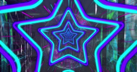 Neon Star Tunnel with Globe in Abstract Space - Download Free Stock Images Pikwizard.com