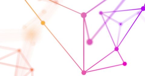 Neon global network connections on white background