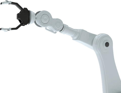 industrial robot arm with open pincers on transparent background - Download Free Stock Videos Pikwizard.com