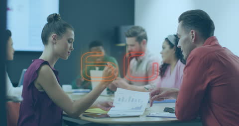 Team Collaborating with Digital Innovation Focus