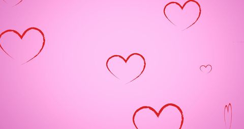 Falling Sketch Hearts on Pink Festive Background - Download Free Stock Images Pikwizard.com