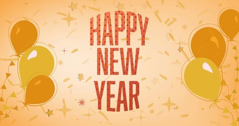 Festive New Year Celebration with Balloons and Confetti - Download Free Stock Images Pikwizard.com