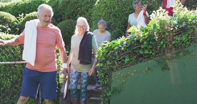 Senior Friends Enjoying Outdoor Activities in Garden - Download Free Stock Images Pikwizard.com