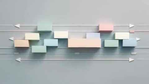 Pastel Blocks on Grey Background Illustrating Data Flow and Technology