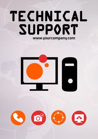 Professional Technical Support Services Promotion Template - Download Free Stock Templates Pikwizard.com