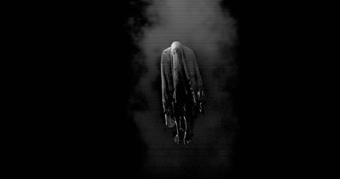 Mystical Floating Ghostly Figure Amidst Mist