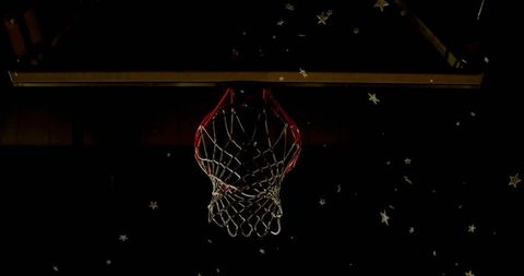 Basketball Hoop Against Starry Celestial Background