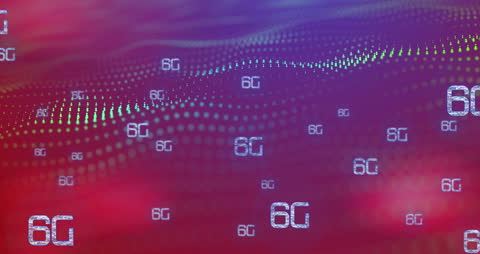 Futuristic 6G Technology Concept with Digital Wave Pattern