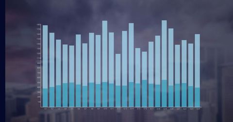 Bar Graph Overlay on Cityscape Illustrating Business Analytics - Download Free Stock Images Pikwizard.com