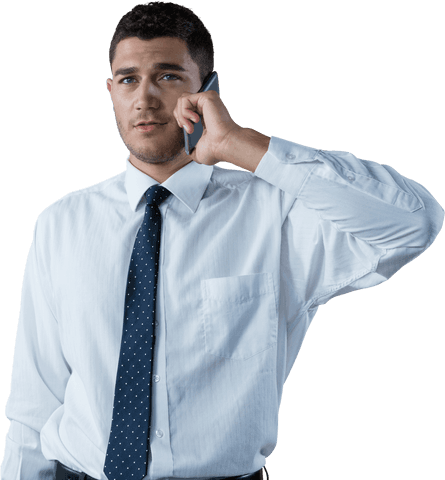transparent businessman talking on mobile phone confidently - Download Free Stock Videos Pikwizard.com