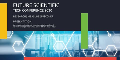Innovative Science Conference Banner with Abstract Design Elements - Download Free Stock Templates Pikwizard.com