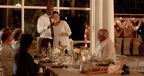 Elegant Garden Wedding Celebration with Friends and Toasts