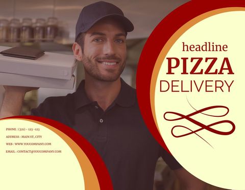 smiling pizza delivery driver holding pizza boxes - Download Free Stock Templates Pikwizard.com