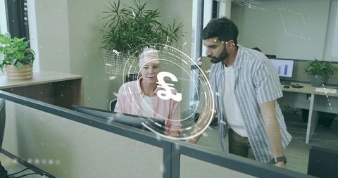 Colleagues Analyzing Digital Finance Data in Modern Office