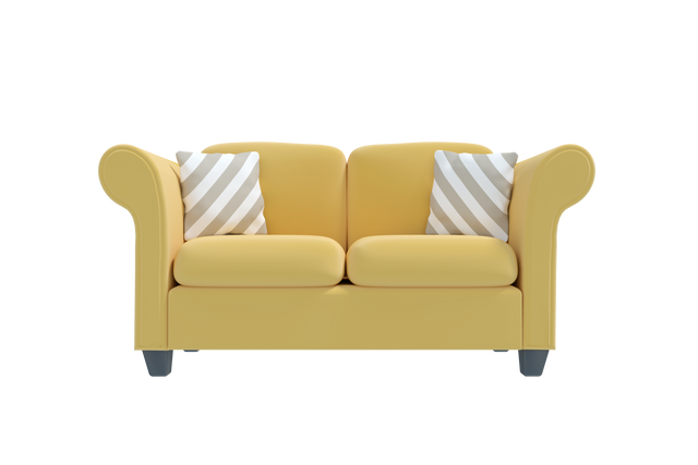 Digital Illustration of Yellow Sofa on Transparent Background - Download Free Stock Videos Pikwizard.com