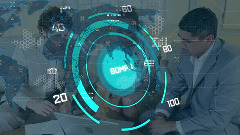 Digital Interface with Business Professionals Collaborating