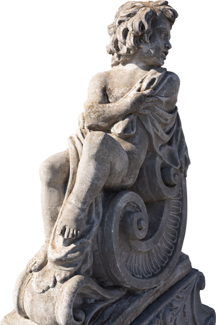 Weathered Grey Stone Cherub Statue Transparent PNG - Download Free Stock Videos Pikwizard.com