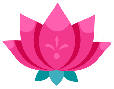 Stylized pink lotus vector with transparent background