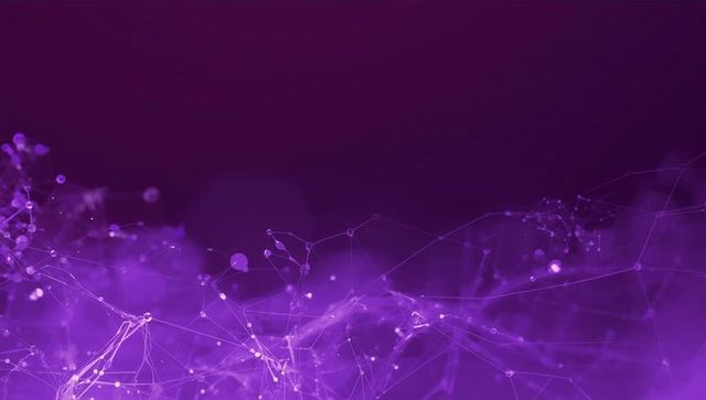 Abstract Digital Network in Purple with Glowing Connective Lines