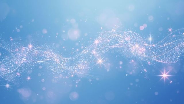 Sparkling Luminous Wave on Vibrant Blue Background