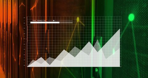 Digital Data Processing on Server with Growth Chart Overlay - Download Free Stock Images Pikwizard.com