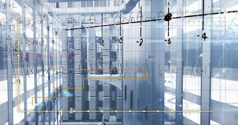 Digital Transformation in Data Servers with Formulas and Graphs - Download Free Stock Images Pikwizard.com