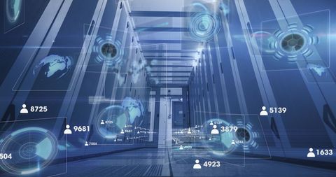 augmented reality and data processing in modern server room - Download Free Stock Images Pikwizard.com