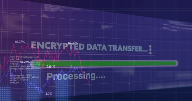 Encrypted Data Transfer Concept with Digital Grid Interface - Download Free Stock Images Pikwizard.com