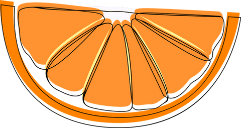 Minimalist orange wedge vector transparent background