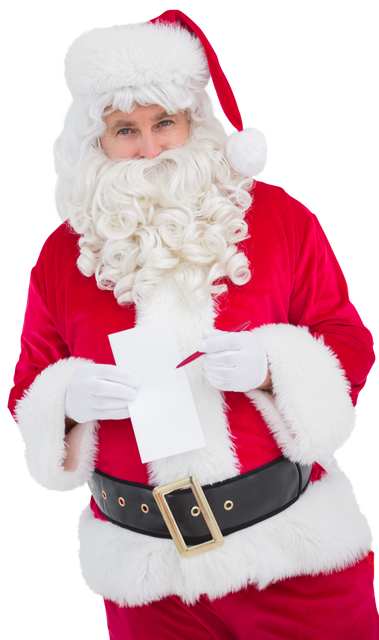 Transparent Santa Claus Holding List with Red Pen and Happy Expression - Download Free Stock Videos Pikwizard.com