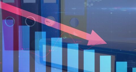 Business Decline with Financial Graphs and Falling Arrow - Download Free Stock Images Pikwizard.com