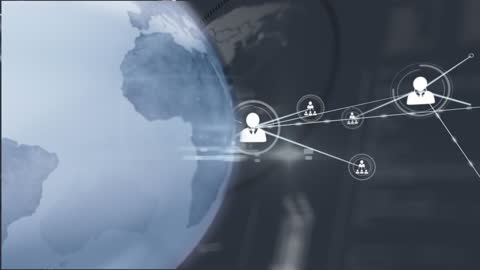 Global Network Connections Visualization on Digital Background
