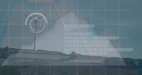 Abstract Energy and Technology Concept with Wind Turbine Icons