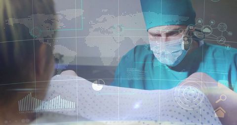 Medical doctor innovating with futuristic technology and digital diagnostics