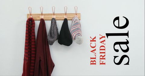 Hats and Scarves Under Black Friday Sale Sign