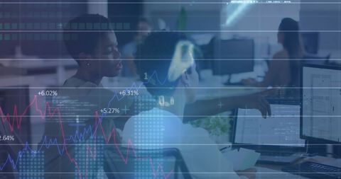 Diverse Business Professionals Analyzing Financial Data on Computers - Download Free Stock Images Pikwizard.com
