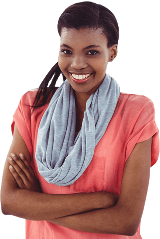 Smiling African-American Woman in Bright Casual Outfit on Transparent Background - Download Free Stock Videos Pikwizard.com