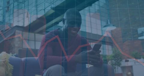 Entrepreneur Using Smartphone with Financial Graph Overlay - Download Free Stock Images Pikwizard.com