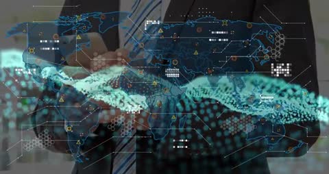 Business Executive Analyzing Digital Global Data Connections