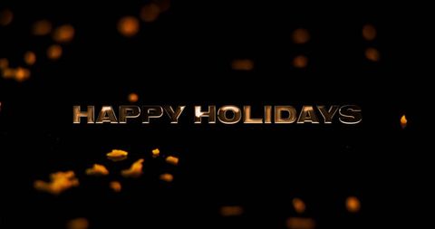 Festive 'happy holidays' text with star shapes on black background
